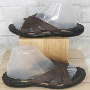 Dockers DKKAELK Brown Leather Open Toe Flip Flop Sandals Women's Size 8M